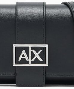 Armani Exchange Women's Sustainable, Wonder, Wallet on Chain Wallet Black,One Size