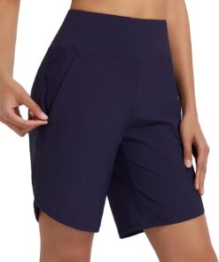baleaf Damen 9" Badeshorts lang Schwimmen Boardshorts Reißverschlusstaschen Badehose Schnell Trocknend Schwimmhose UPF50+ UVA Bermudashorts Knielang