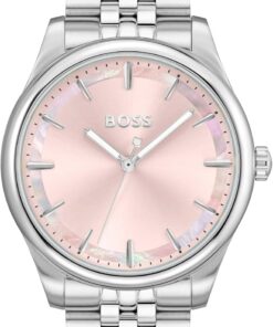 BOSS Analog Quarzuhr für Damen Kollektion Graceful mit Silbernes und Zweifarbiges Edelstahlarmband