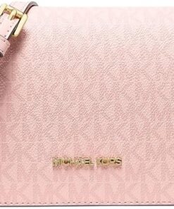 Michael Kors Jet Set Signature Logo Crossbody Bag Powder Blush