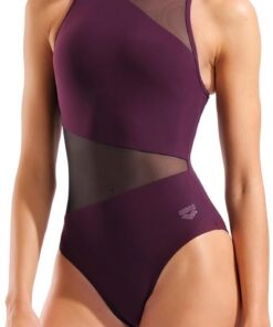 Arena Damen Arena Feel Women's Mesh Panels Angle Vent Back Sporty Ladies Bathing Swimsuit Badeanzug (1er Pack)