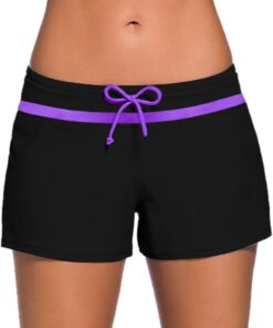 Badeshorts Damen Wassersport Boardshorts, Basisch Badehose Damen Sommer UV Schutz Kurze Hose Schnell Trocknend Schwimmshorts Schwimmhose Bikini Unterteil (S-XXXL)