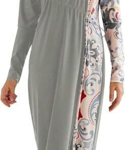 Odizli Damen Muslimische Bademode Islamisch Burkini Langarm Schwimmoberteile Built in Bra+Schwimmhose+Hijab 3tlg Full Cover Badeanzug