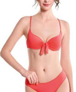Damen Tie-Knot Bikini-Set – Gepolsterter Zweiteiliger Badeanzug mit verstellbaren Trägern