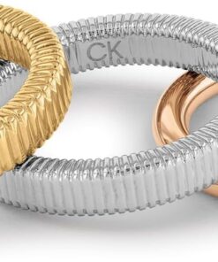 Calvin Klein Set aus 3 Ringen für Damen PLAYFUL REPETITION Kollektion aus Edelstahl, Gelbgold und Roségold - Erhältlich in Verschiedenen Größen