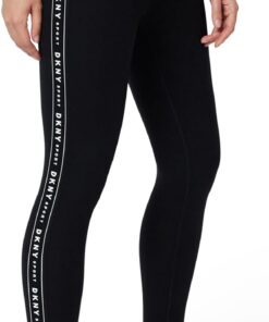 DKNY Damen Leggings 7/8-kompressions-leggings mit Hoher Taille und Logo-Tape