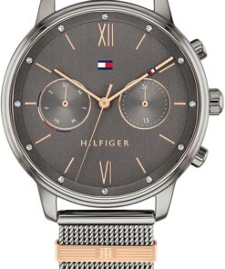 Tommy Hilfiger Multi Zifferblatt Quarz Uhr für Damen Edelstahl-Mesh Gliederarmband