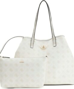GUESS Shopper Emelie Logo 2 in 1 Tote White Logo weiß