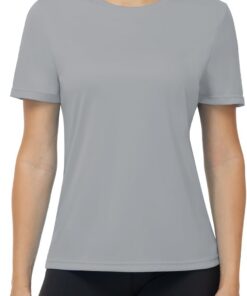 UV Shirt Damen Kurzarm, UPF 50+ Sonnenschutz Funktionsshirt Atmungsaktiv Schnelltrocknend Schwimmshirt Sportshirt Leicht Weich Rashguard für Gym Fitness Yoga Laufen Outdoor