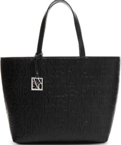 Armani Exchange Damen Liz - Open Medium Shopping handbag, Schwarz (Nero Black), 28x11x40 cm (B x H T) EU
