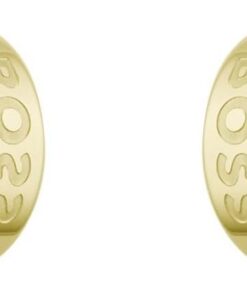 BOSS Jewelry Steckerohrringe für Damen Kollektion DOUBLE B DIVINE aus Edelstahl mit Ionenplattierung in Gelbgold verziert mit Kristallen - 1580826