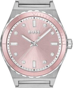 BOSS Uhr mit DREI-Zeiger-Quarzwerk für Damen Kollektion Candor Ladies Sport mit Edelstahlarmband – Erhältlich in Silber, Gold oder Bicolor