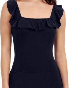 Profile by Gottex Damen Square Neck Women’s Swimdress One Piece Swimsuit Überwurf für Schwimmbekleidung