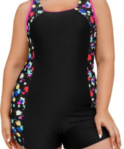 SHEKINI Sport Badeanzug für Damen Große Größe Badeanzüge Bademode Sportlicher