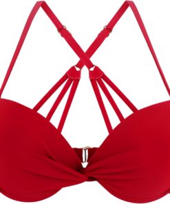 Ocean Blues Damen Bikini Set mit Bügel-Push-up Front-Twist Design, verstellbare Träger, Retro Bademode für Strand und Pool