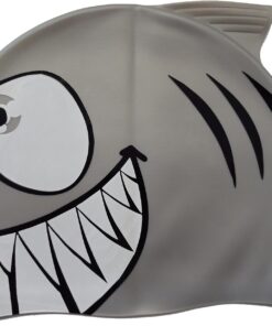 Silikon Shark Badekappe Silber