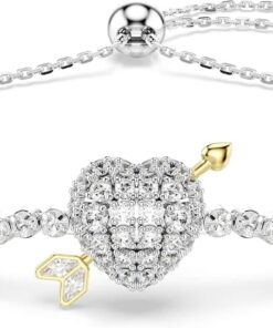 Swarovski Idyllia Kollektion Armband, Gemischte Schliffe, Herz mit Pfeil, Weiß