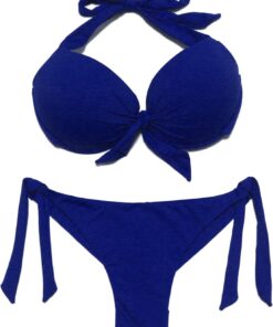 Damen Bademode Nackenträger Push up Bikinioberteil mit Underwire Niedriger Bund Bikinihosen Seitlich zu binden Brazil Bikinislip Bikini Sets