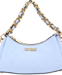 GUESS Geva Three Compartment Shoulder Bag Ice Blue Logo