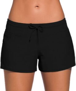 Badeshorts Damen Wassersport Boardshorts, Basisch Badehose Damen Sommer UV Schutz Kurze Hose Schnell Trocknend Schwimmshorts Schwimmhose Bikini Unterteil (S-XXXL)