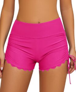 SHEKINI Frauen hohe Taille Badeshorts Seite Krawatte Badeanzug Bottoms Board Shorts