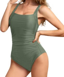 Brosloth Damen Badeanzug Badeanzüge Einteilige Bauchweg Bademode Swimsuit One Piece Push Up Badeanzüge Plus Size Badebekleidung