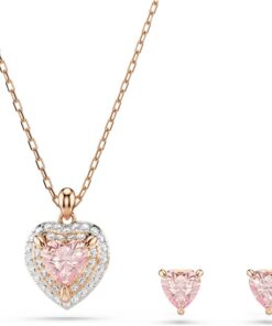 Swarovski One Set, Herzschliff, Pavé, Herz, Rosa, Metallmix
