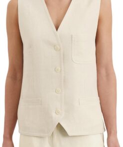 Marc O'Polo Damen Weste mit V-Ausschnitt Shaped Fit