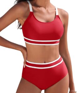 Tuopuda Bikini Damen Set Bauchweg Zweiteiliger Badeanzug High Waist Push Up Bikini-Oberteil Sport Zweiteiler Bademode Swimsuit Badebekleidung