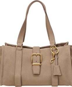 Marc O'Polo Shopper aus weichem Veloursleder braun, OSO
