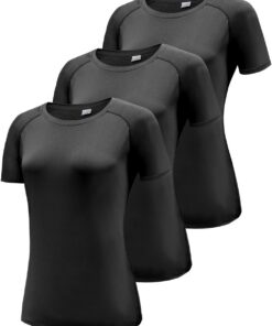 Damen 3er Pack Langarmshirt T-Shirts, UPF 50+ Sonnenschutz Schnelltrocknend Funktionsshirt Laufshirts, Atmungsaktiv Langarm Sportshirt Gym Yoga Running Top Freizeitshirt Workout Fitness Oberteil