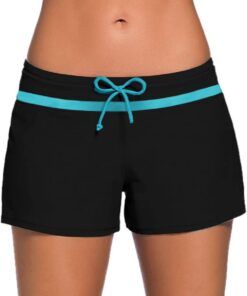 Badeshorts Damen Wassersport Boardshorts, Basisch Badehose Damen Sommer UV Schutz Kurze Hose Schnell Trocknend Schwimmshorts Schwimmhose Bikini Unterteil (S-XXXL)