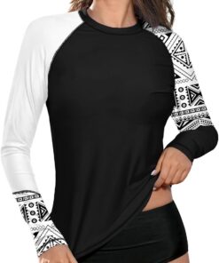 BesserBay UV Shirt Damen Langarm Badeshirt UPF 50+ Rashguard Women Atmungsaktiv Sonnenschutz Schwimmshirt S-XXL