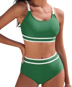 Tuopuda Bikini Damen Set Bauchweg Zweiteiliger Badeanzug High Waist Push Up Bikini-Oberteil Sport Zweiteiler Bademode Swimsuit Badebekleidung