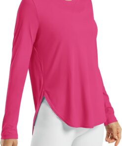 G4Free Sport Shirts für Damen Sonnenschutz Shirt UV Schutz Langarmshirt UPF 50+ Sportshirt Rashguards Yoga Ausbildung Draussen Gym Laufshirt