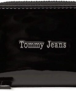 Tommy Hilfiger Damen TJW Must SMALL ZA PATENT Geldbörse, Schwarz und silberfarben, OS, Casual