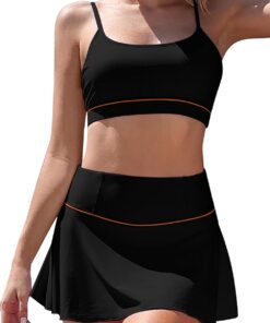 SHEKINI Damen Bauchkontrolle Bikini Sets U-Ausschnitt Badeanzug High Waisted Swim Rock