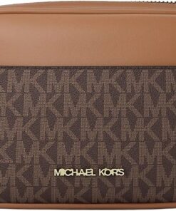 Michael Kors Jet Set Small Signature Logo Kamera Crossbody Bag Brown