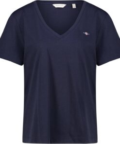 Gant Damen Reg Shield Ss V-Neck T-Shirt T-Shirt