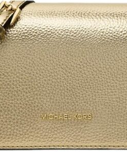 Michael Kors Jet Set Travel Medium Metallic Crossbody Bag Pale Gold