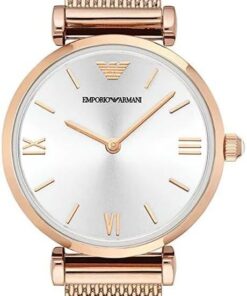 Emporio Armani Watch for Women, 32mm Zweizeiger Quarzwerk mit goldfarbenem Edelstahlarmband