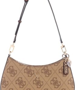 GUESS Schultertasche Noelle II Top Zipper Shoulder Bag Latte Logo/Brown hellbraun