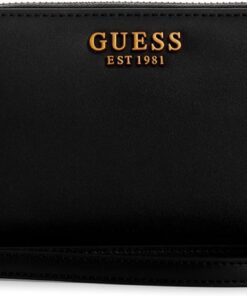 Guess Damen Laurel SLG Large Zip Around Bi-Fold Wallet, Black-BLA
