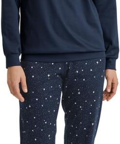 CALIDA Sweet Dreams Bündchen-Pyjama Damen | Schlafanzug aus 100% Baumwolle, Hose mit stoffbezogenem Gummibund