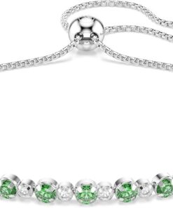 Swarovski Matrix Armband, Rundschliff, Grün, Rhodiniert