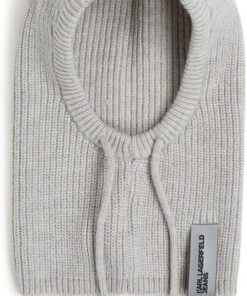 Karl Lagerfeld Jeans Damen Essential Balaclava Lurex Grey Melange One Size