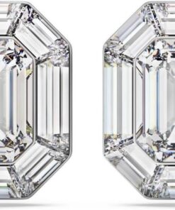 Swarovski Lucent Octagon Cut Clip Ohrringe, 3,1 cm x 2,5 cm, Weiß, 3.1 cm x 2.5 cm, Kristall, Kristall