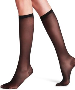 FALKE Lufthansa Travel & Comfort Damen Vitalize 20 DEN Kniestrümpfe feines weiches Material transparent Kompression druckfreier Komfortbund für Reisen sowie langes Sitzen 1 Paar