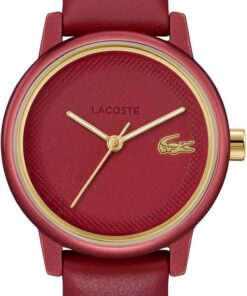 Lacoste Uhr mit DREI-Zeiger-Quarzwerk für Damen Kollektion Lacoste.12.12 Swift mit Lederarmband – Erhältlich in Denimblau, Schwarz, Weiß, Taupe oder Bordeaux