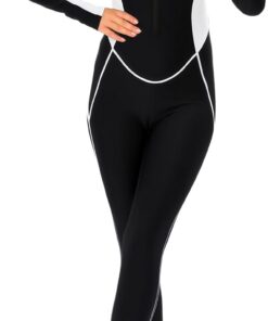 SEAUR Badeanzug Ganzkörper -Hautausschlag Guard für Frauen Langarm UPF 50 Surfen Badebekleidung Reißverschluss vorne Tauchanzug mit UV -Schutz